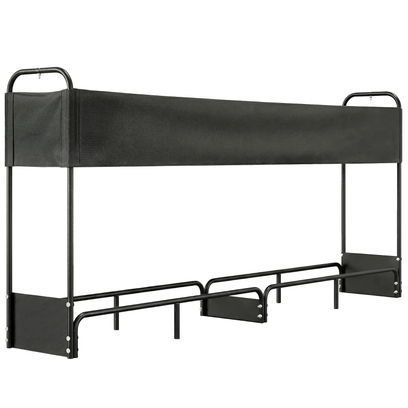 Outsunny Range bûches extérieur, abri bois de chauffage couverture imperméable 600D Oxford charge 500 kg 260 x 38 x 118 cm noir