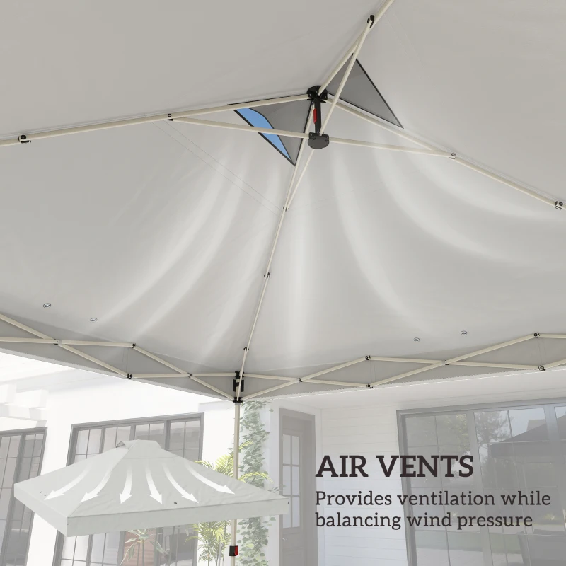 Outsunny Gazebo Roof Replacement UV50+ Waterproof Pop Up Canopy Cover with 8 Drainage Holes 3 x 3 m White