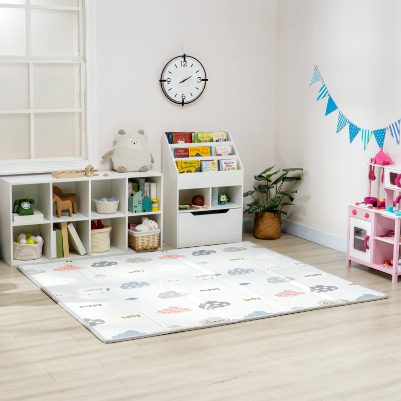 AIYAPLAY Tapis de jeu pour bébé pliable et réversible, tapis de sol en mousse épais, 200 x 180 x 1,5 cm, multicolore