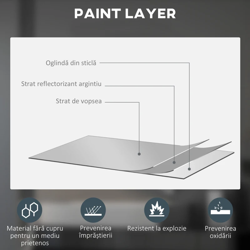 kleankin Oglindă de Baie cu Lumină LED Rotundă 80cm, 3 Culori, 3000-6500K, Oglindă de Perete Iluminată cu Interruptoare Touch, Luminozitate Reglabilă, Funcție Memorie și Anti-Ceață, IP44