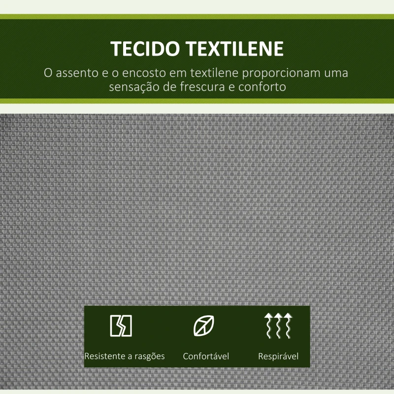 Outsunny Baloiço de Jardim Exterior para 2 Pessoas Toldo Ajustável Estrutura em Aço Assentos de Textilene 140x118x162 cm Cinzento Escuro