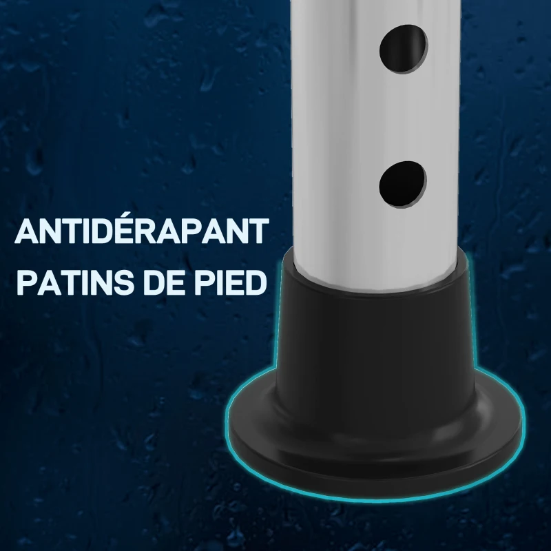 HOMCOM Tabouret de douche pour personnes âgées et handicapées avec hauteur réglable, patins antidérapants, noir