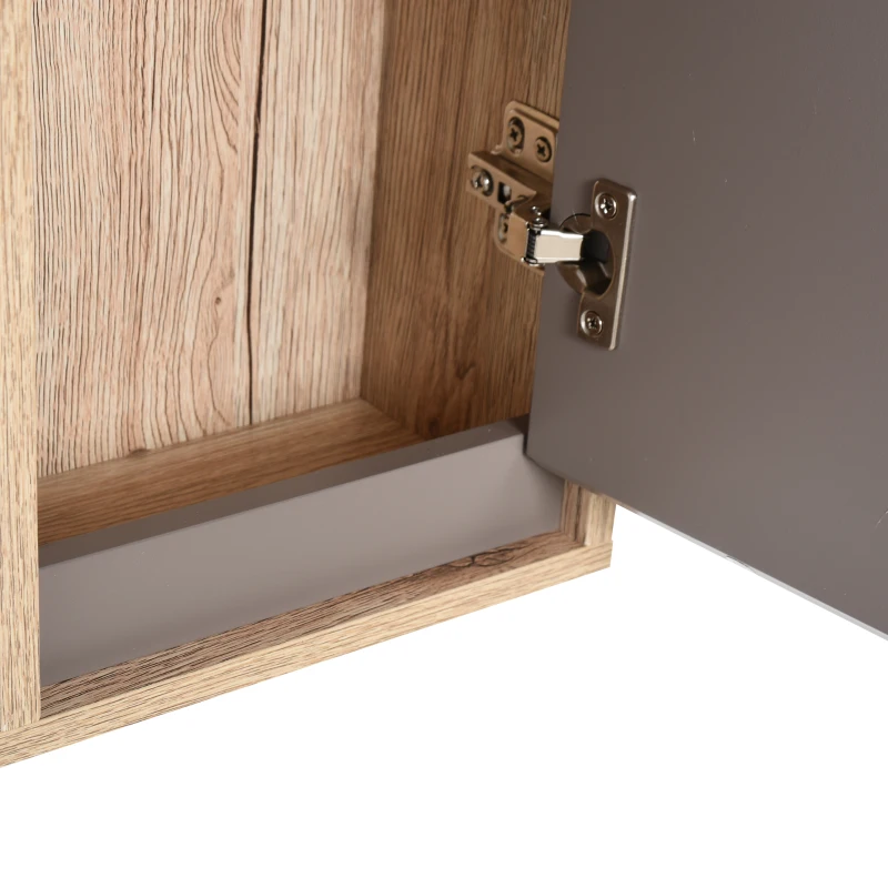 HOMCOM Bathroom Mirror Cabinet, Wall-Mounted Bathroom Cabinet with Mirror and Adjustable Inner Shelf,  57L x 14.2W x49.2H cm