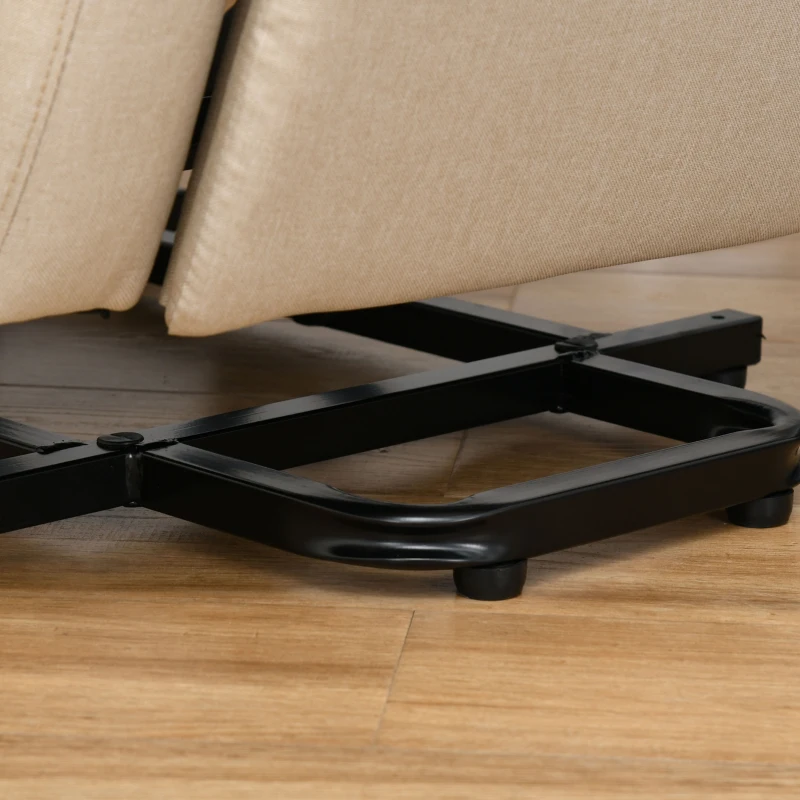 HOMCOM Fauteuil releveur inclinable avec Repose-Pied Fauteuil de Relaxation électrique Ajustable Lin Crème(m-13)