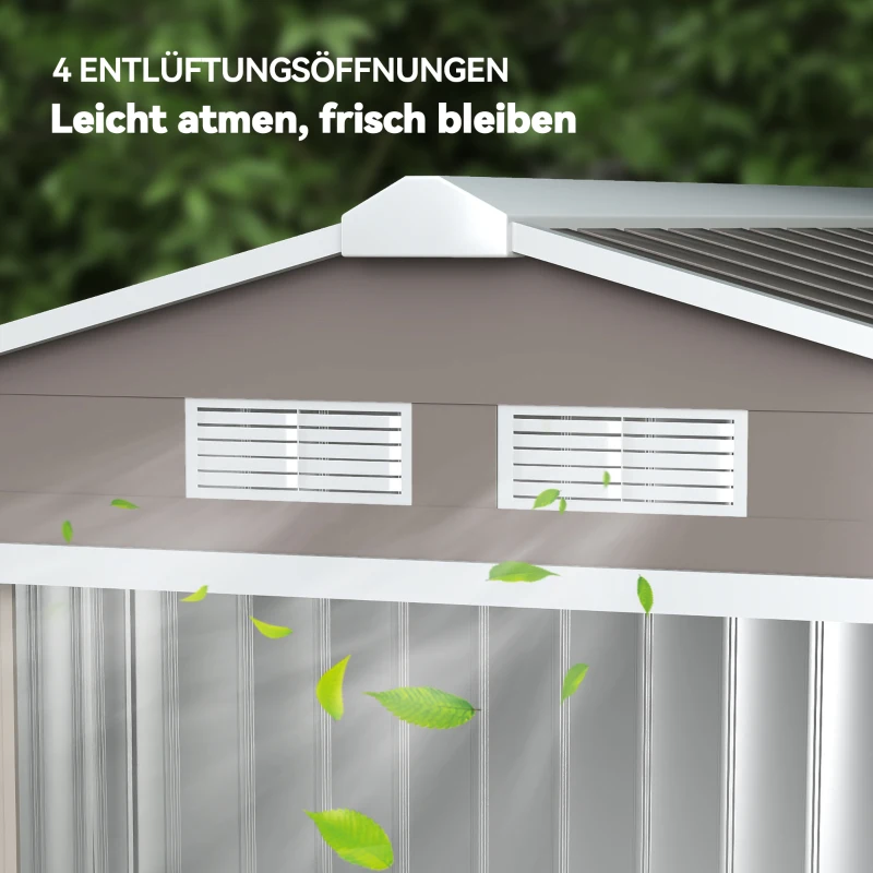 Outsunny Gereedschapsschuur tuinhuisje opbergruimte voor gereedschappen tuinkast gereedschapskast metaal