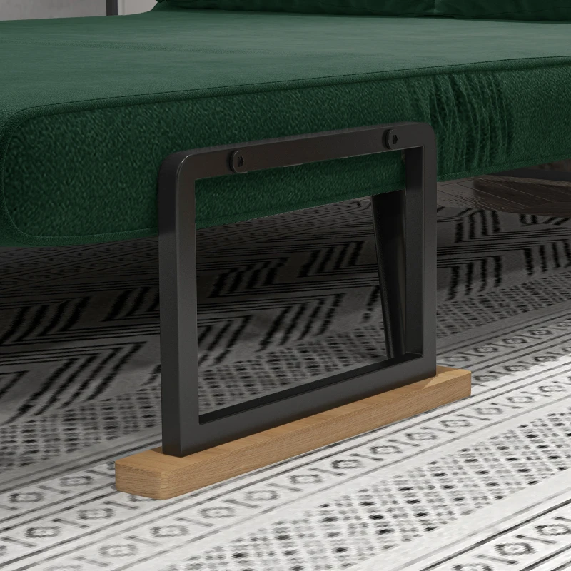 HOMCOM Canapé convertible 2 places 4 en 1, canapé-lit avec dossier réglable sur 5 niveaux, 2 coussins, 102 x 73 x 81 cm, vert