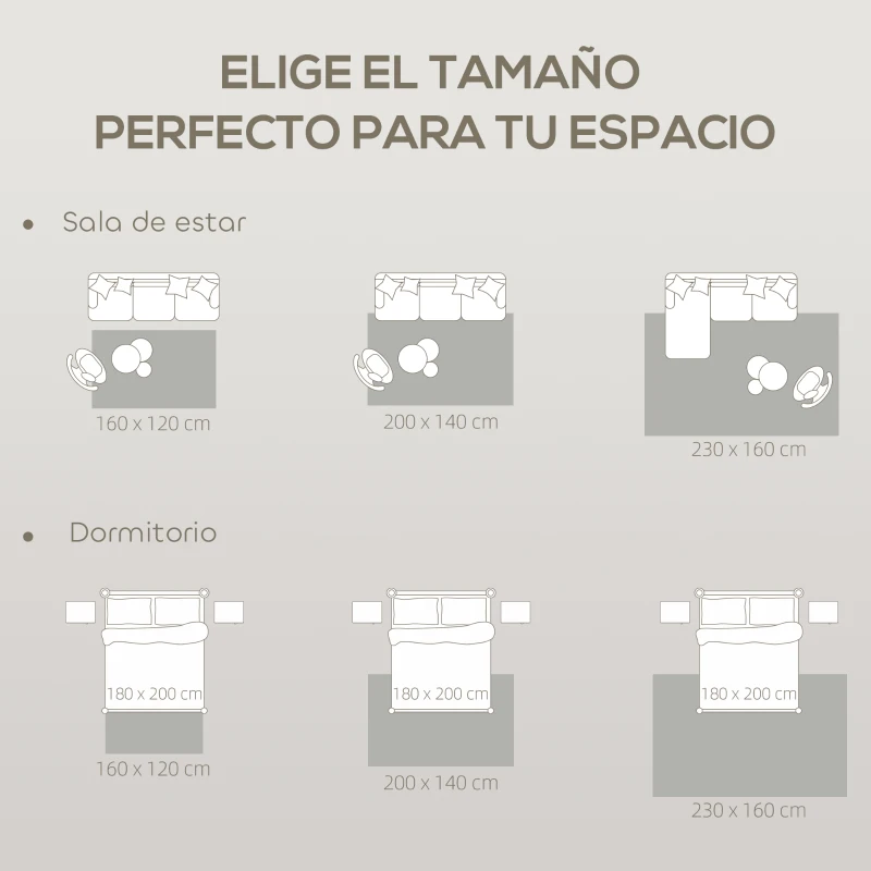 HOMCOM Alfombra Salón 160x120 cm Pelo Corto Estilo Moderno Base Antideslizante Tejida a Máquina Crema