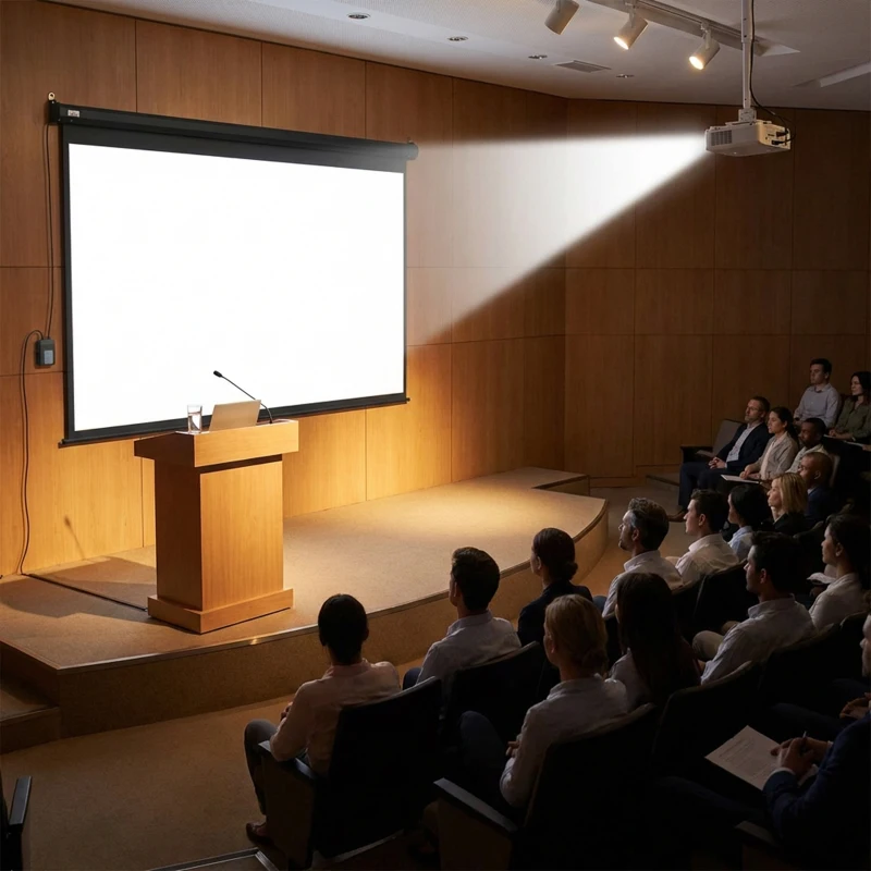 HOMCOM Schermo per Proiettore 120" Formato 4:3 Regolabile con Telecomando, 244x183cm, Nero