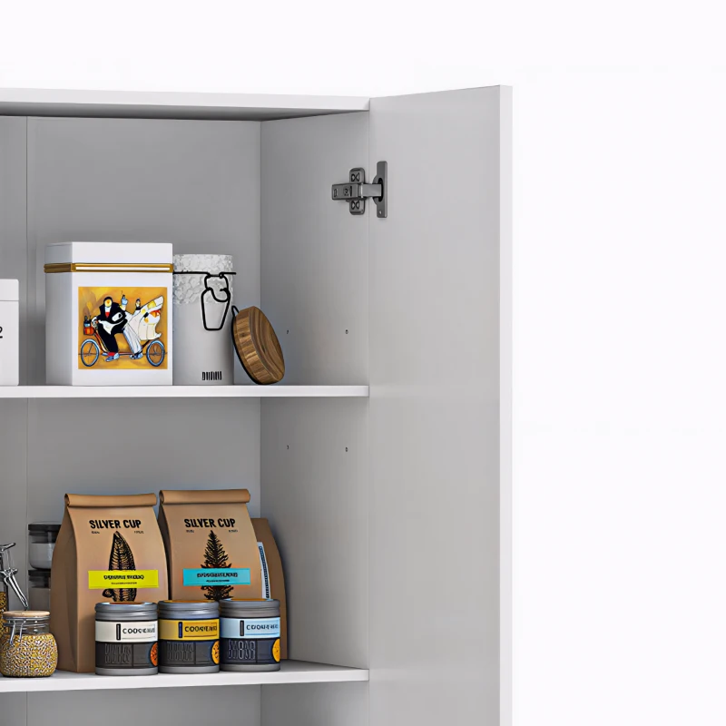 HOMCOM Mobile Multiuso con 5 Ripiani Livelli Regolabili in Legno, per Arredamento Domestico, 60x31.5x165 cm, Bianco