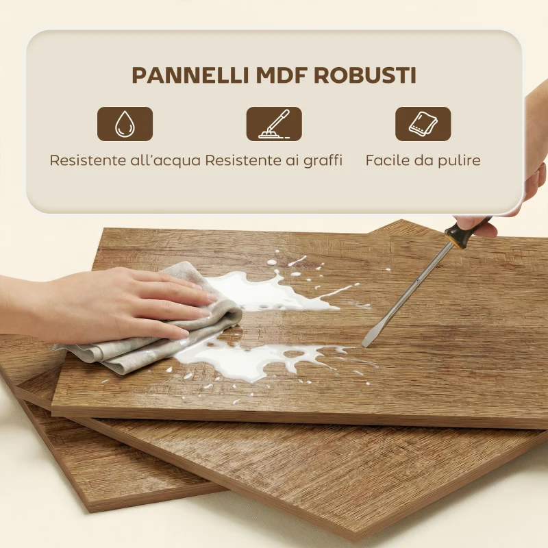 HOMCOM Libreria a S con 5 ripiani e 15 scomparti, Rovere