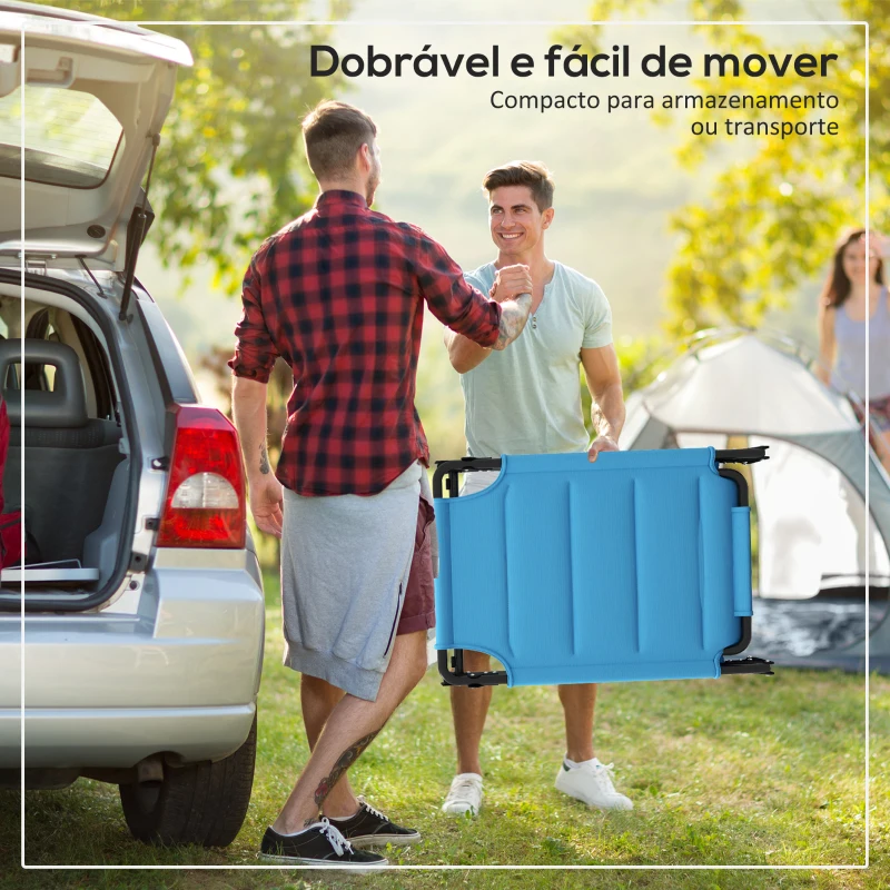 Outsunny Espreguiçadeira de Jardim com Toldo Ajustável Encosto Regulável em 4 Níveis Apoio de Cabeça para Terraço 70x200x45 cm Azul Claro