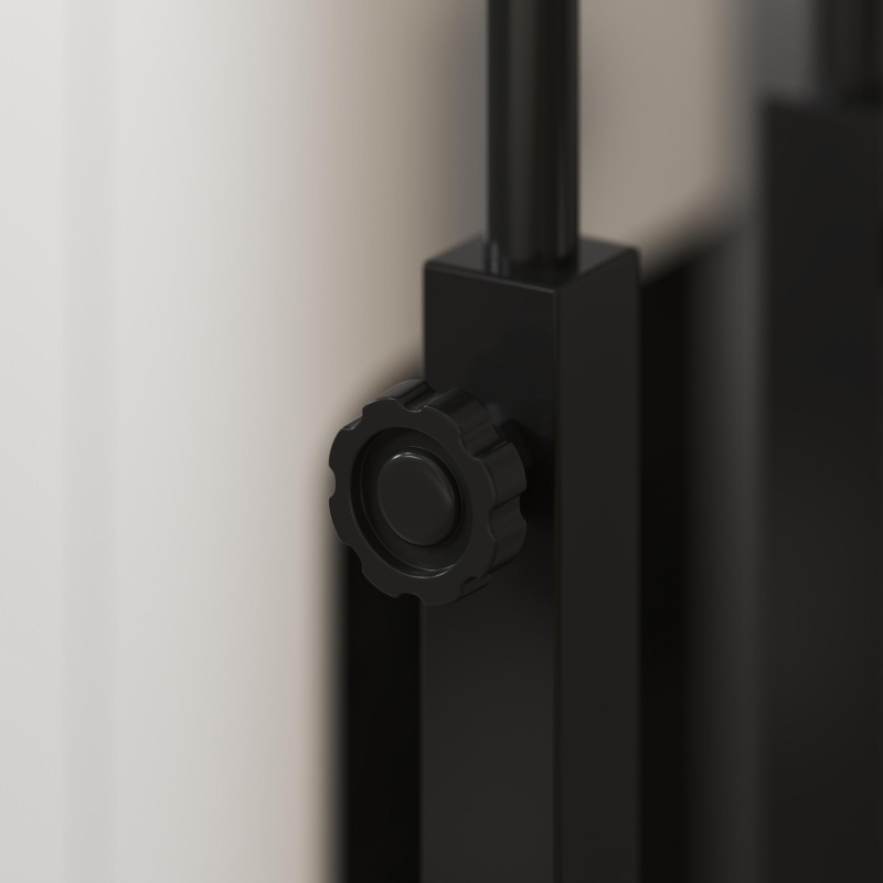 HOMCOM Escritorio Elevable con Ruedas Enchufes Puertos USB Altura Ajustable Panel Central Inclinado y Estante 80x60 cm Negro