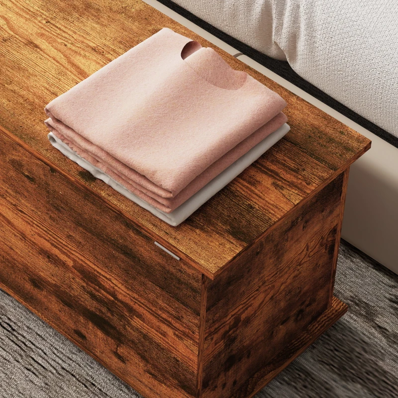 HOMCOM Panca Contenitore Multiuso in Legno per Camera da Letto e Ingresso, 120 kg, 100x40x40 cm, Marrone