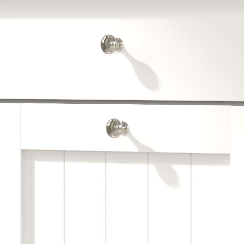 HOMCOM Mobile Portabiancheria con 2 Cesti Inclinabili, 2 Cassetti e 2 Ante a Ribalta per Bagno, 78x38x90cm Bianco