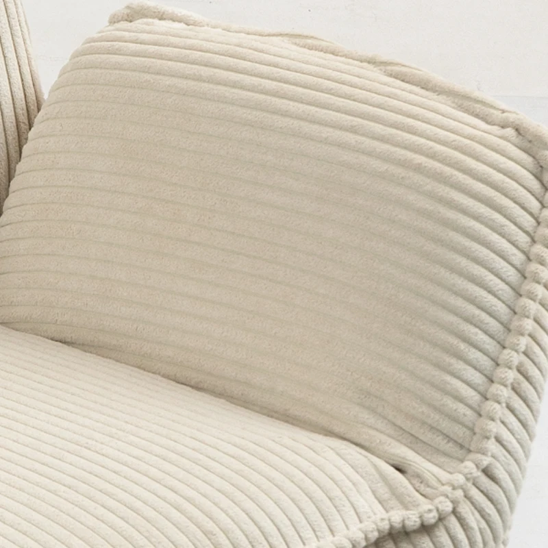 HOMCOM Fauteuil rembourré pivotant avec repose-pieds, Fauteuil inclinable moderne pour salon, chambre à coucher, bureau à domicile, Beige(m-9)