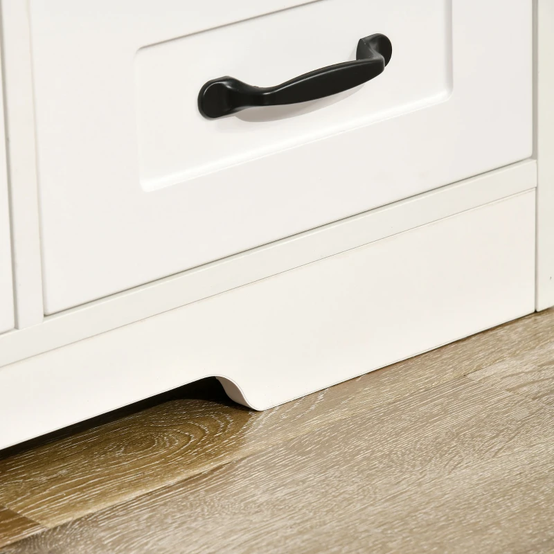 HOMCOM Sideboard Kommode Anrichte, Modernstil, 4 Schubladen, 1 Schrank, 105 cm x 40 cm x 76 cm, Weiß(m-7)