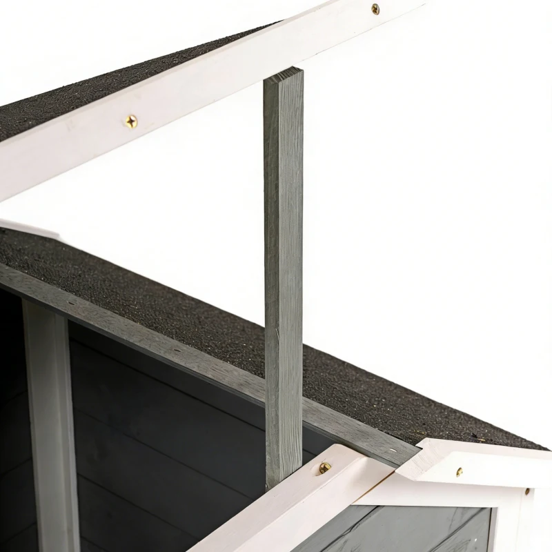 PawHut 2-story Cat House Outdoor, Weatherproof Wooden Cat Enclosure with Escape Door, Openable Roof, Jumping Platforms, Grey