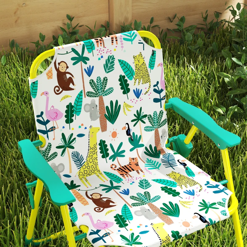 AIYAPLAY Tavolo da Picnic per Bambini Set Tavolo e Sedie con Ombrellone Verde