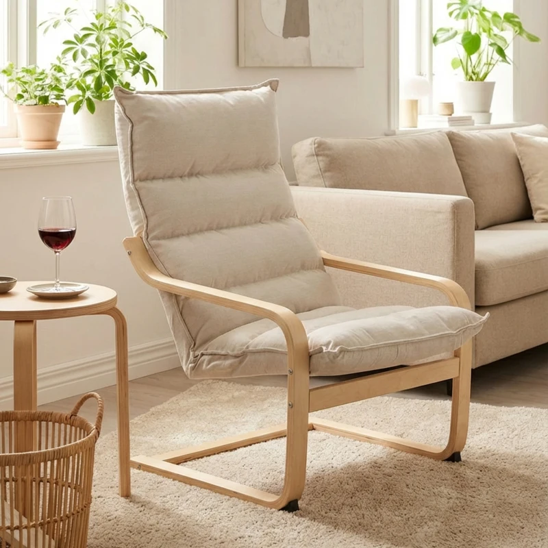 HOMCOM Fauteuil salon fauteuil de loisirs moderne fauteuil chambre avec accoudoirs incurvés, coussins, 67 x 83 x 105 cm, crème(m-11)