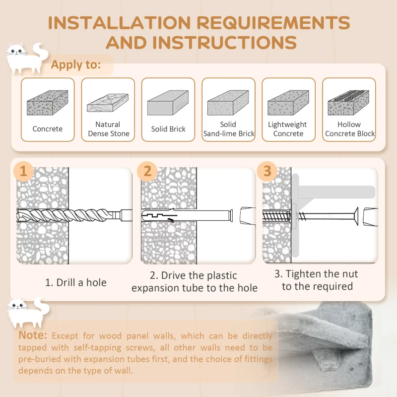 PawHut Kocia Ściana 4-częściowa z drabiną i hamakiem