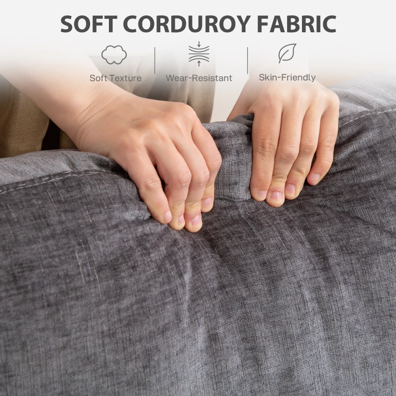 HOMCOM 3 Seater Sofa, 213 cm Modern Chenille-Feel Fabric Sofa with Thick Padded and Steel Frame, Upholstered Settee for Living Room, Bedroom, Home Office, Grey