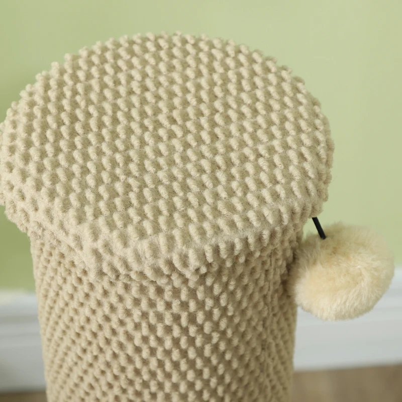 PawHut Cat Scratching Post, 84 cm Cat Scratcher Post Pad with Toy Ball, for Indoor Kittens, Light Brown