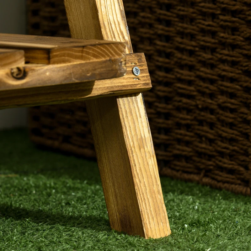 Outsunny Plantenetagere bloementrap bloemenbank plantenrek standaard 3 trappen vurenhout