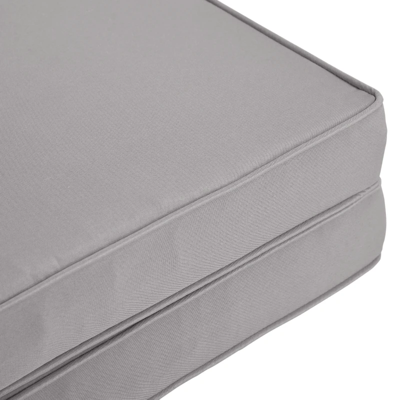 Outsunny Set van 2 zitkussens, 56 x 52 cm stoelkussens met rits, stofhoes, 7 cm dikke vulling, wasbaar Lichtgrijs