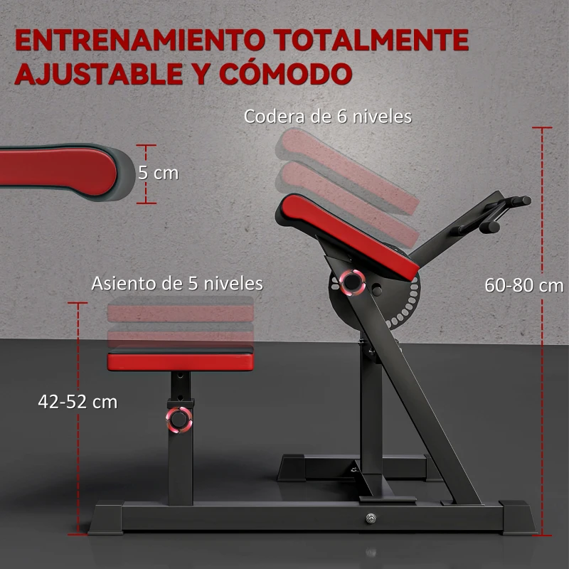SPORTNOW Máquina de Bíceps y Tríceps 2 en 1 Banco de Curl Predicador con Asiento y Apoyo de Codo Ajustables para Gimnasio Casa