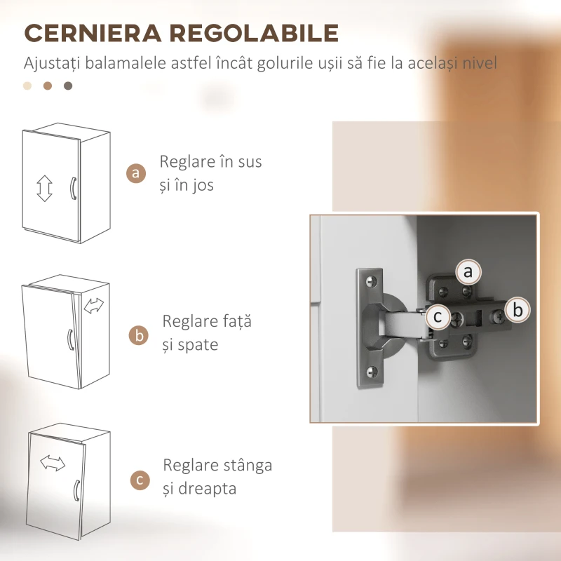 HOMCOM Dulap pentru cuptor cu microunde cu dulap inferior și 3 rafturi laterale cu ușă din sticlă, din lemn, 80x35x97 cm, alb