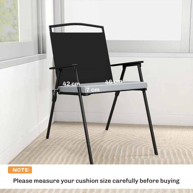 Outsunny Set of 6 Outdoor Seat Cushions with Machine Washable Cover, Water Repellent Seat Cushions Light Grey