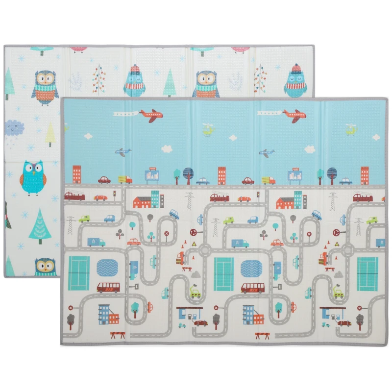 AIYAPLAY Baby-Spielmatte, Tiermuster, Schaumstoff, 1,5 cm dicke Polsterung, rutschfest