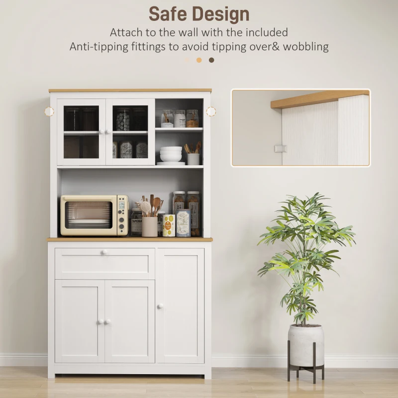 Szafka kuchenna, bufet, wielofunkcyjna, 2 otwarte półki, Biała