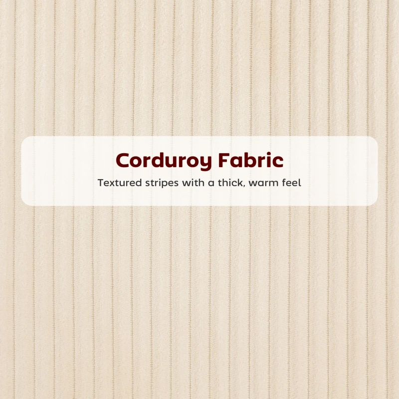 HOMCOM Krzesło do jadalni, pokrycie z sztruksu, forma muszli, metalowe nogi, podkładki, Beżowe