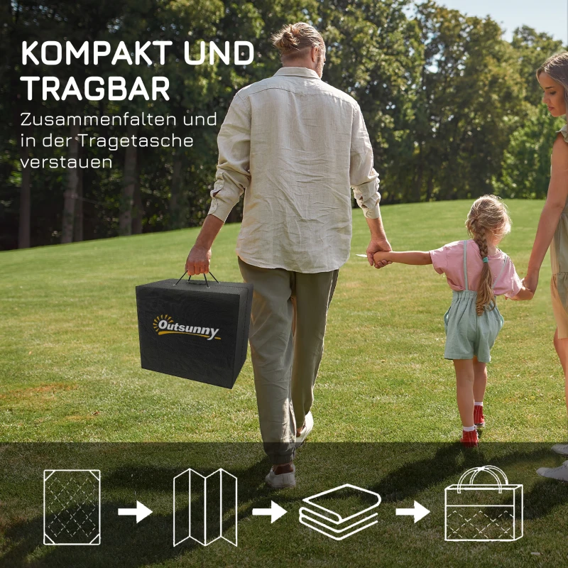 Outsunny Outdoor Teppich robuster Wetterfest Outdoorteppich Carpet mit Netzmuster 182 x 274 cm Grau