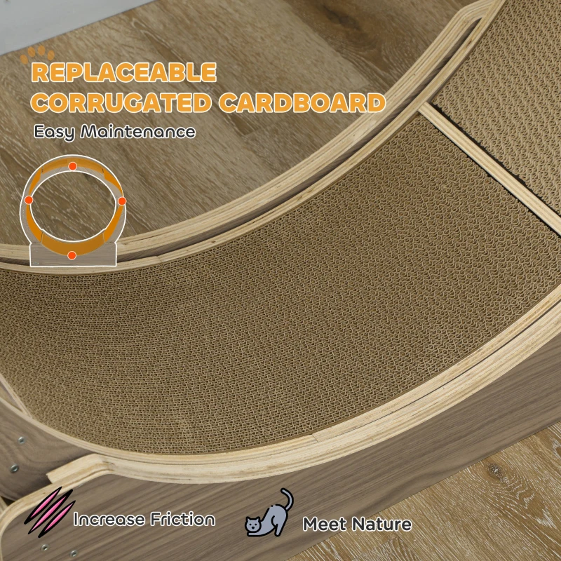 Biegacz dla kotów, 91 cm, z hamulcem, orzechowy