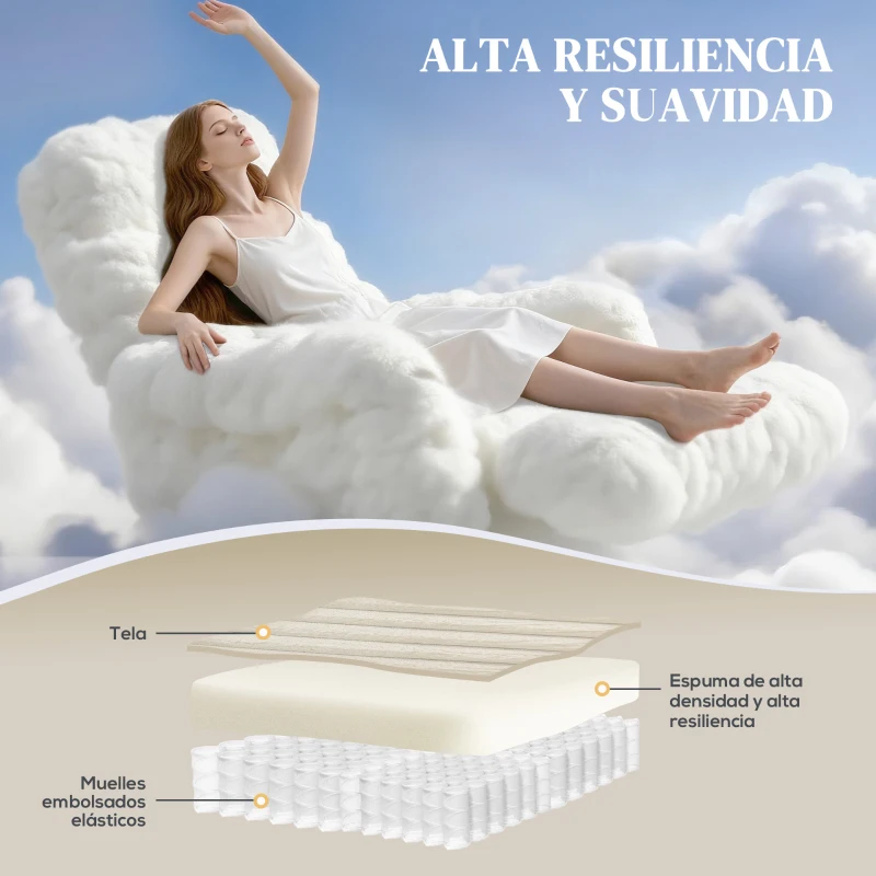 HOMCOM Sillón Relax Reclinable Manual Tapizado en Pana Instalación Rápida Reposapiés Acolchado Grueso Crema