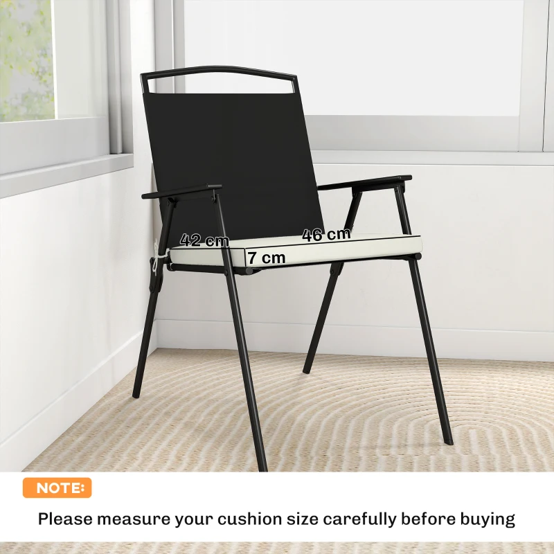 Outsunny Set of 6 Outdoor Seat Cushions with Machine Washable Cover, Water Repellent Seat Cushions Cream White
