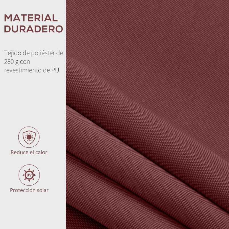 Outsunny Toldo Retráctil Manual 3,5x2,5 m con Ángulo Ajustable Manivela Estructura de Aluminio y Protección UPF30+ Rojo Vino