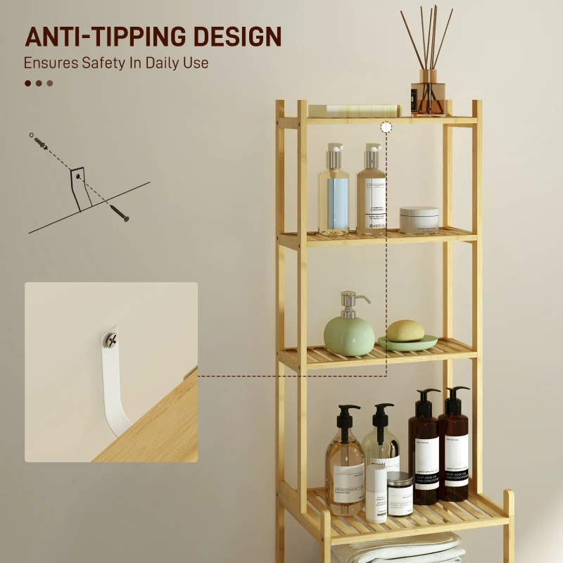 Regał łazienkowy z bambusa, 7 półek, do salonu