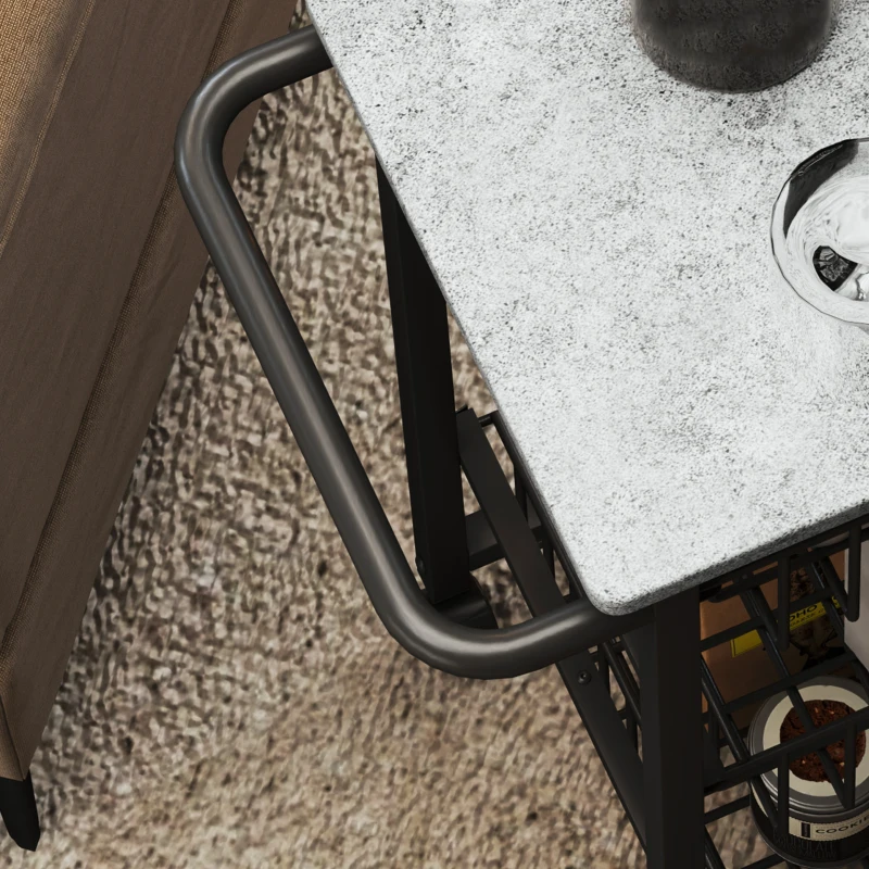 HOMCOM 3-poziomowa wyspa kuchenna na kółkach, wózek kuchenny na kółkach z 3 wysuwanymi koszami, mobilny wózek do serwowania, jasnoszary