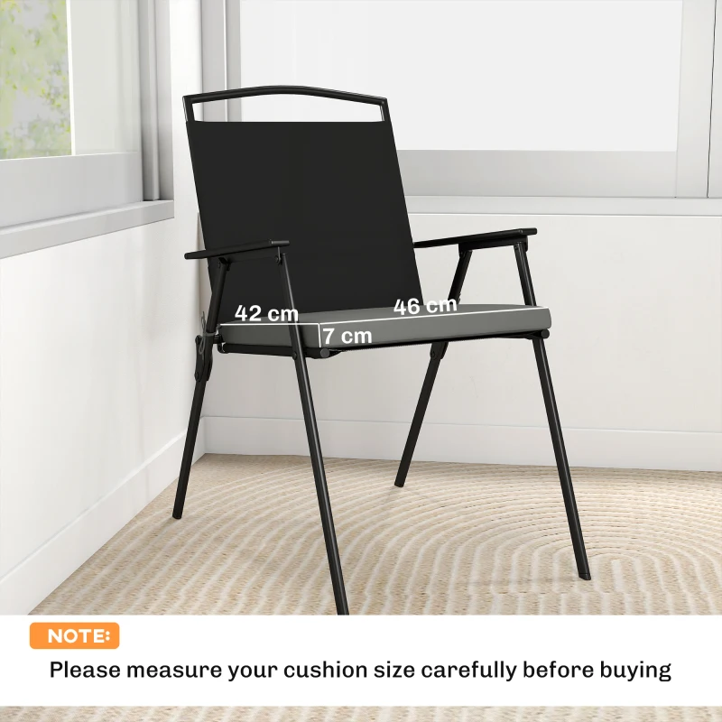 Outsunny Set of 6 Outdoor Seat Cushions with Machine Washable Cover, Water Repellent Seat Cushions Dark Grey