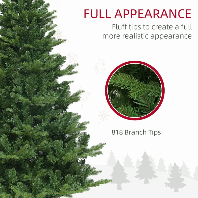 HOMCOM Choinka, Sztuczna Świerk, Naturalny Wygląd, Szeroka i Bujna, 180 x Ø105 cm, Zielony