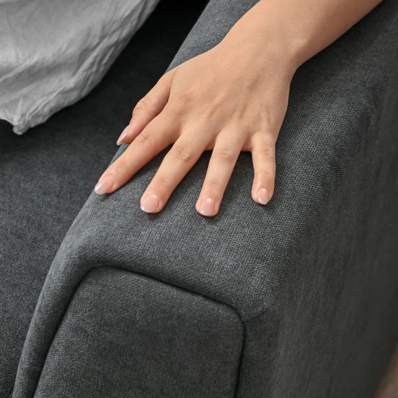 HOMCOM 3-osobowa sofa z funkcją spania, narożnik z szezlongiem, tapicerka, ciemnoszara