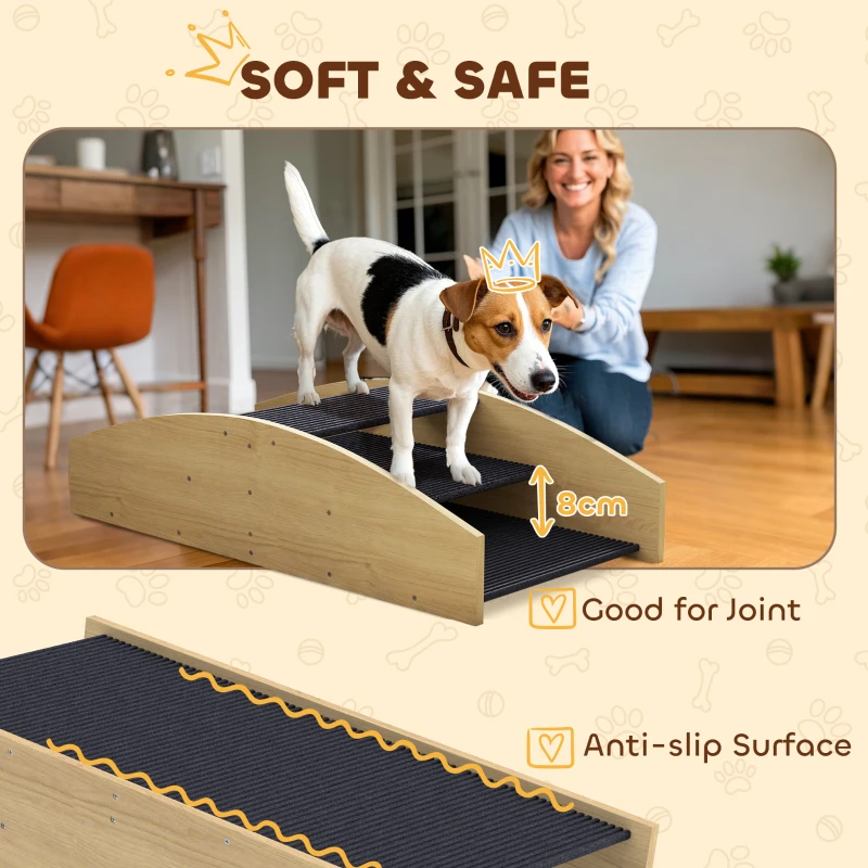 2-w-1 Wipe dla psów, drewniana rampa do agility, stabilna