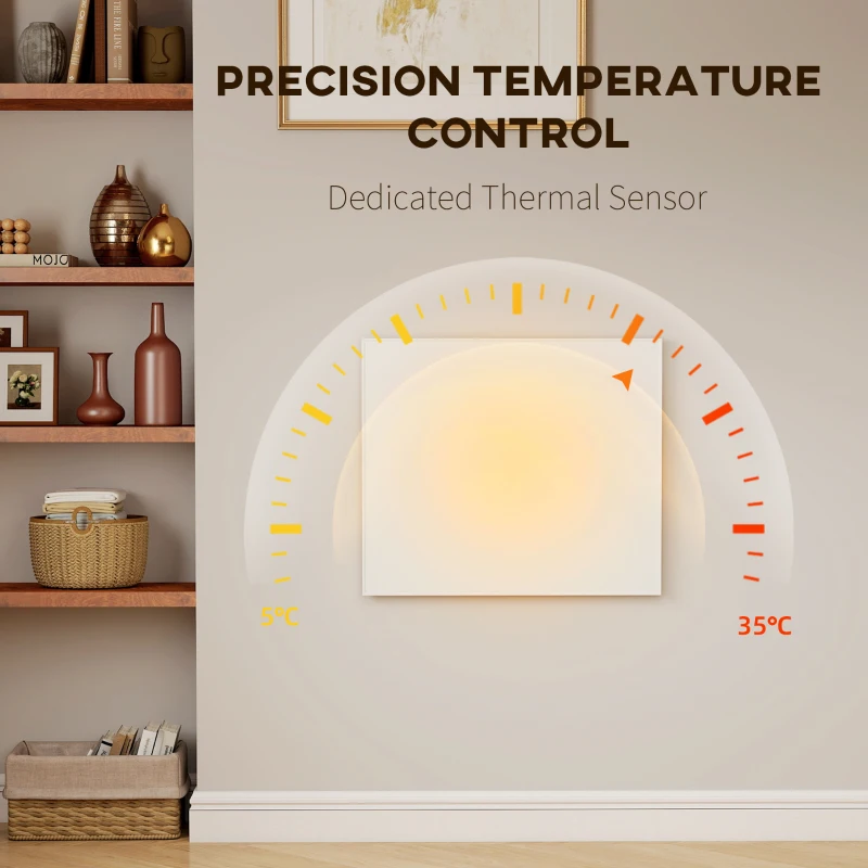 HOMCOM Wifi Smart Electric Heater, Far Infrared, Wall Mounted - 400W