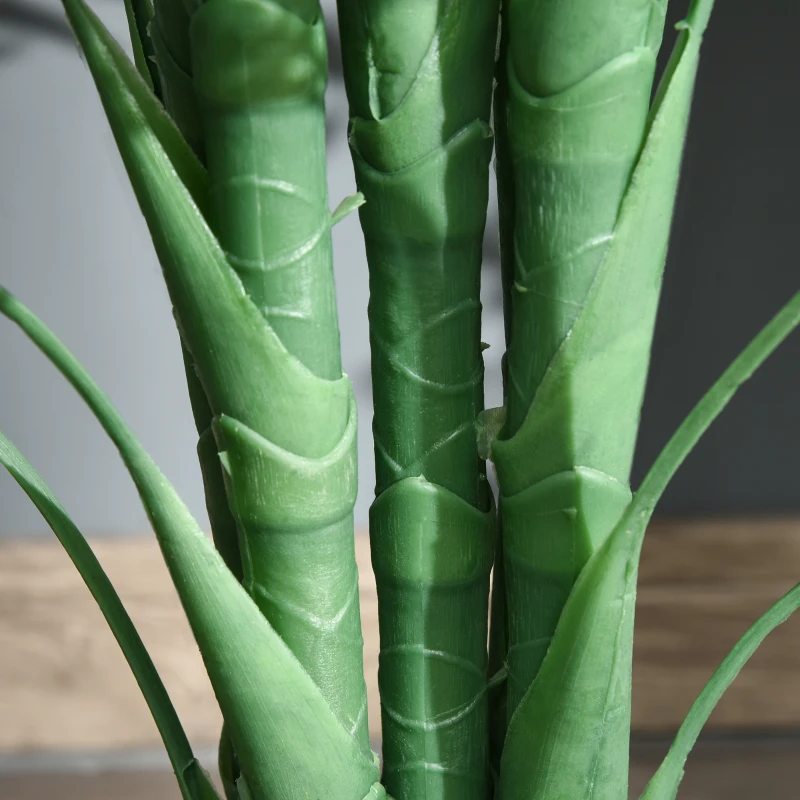 Outsunny Künstliche Palme 125cm Groß Kunstpflanze mit 18 Palmenwedel im Topf für Wohnzimmer Balkon