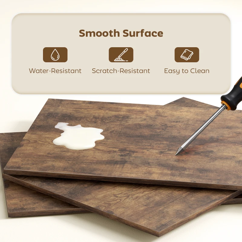 HOMCOM Folding Shelf and Work Table - Brown/Black