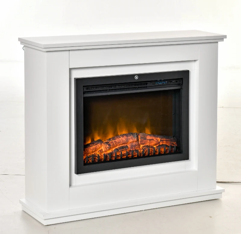 HOMCOM Cheminée électrique Grande Taille 2000 W Effet Flammes LED minuterie température luminosité réglables télécommande fournie Blanc(m-12)