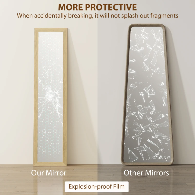 HOMCOM 37 x 157 cm Full Length Mirror - Natural